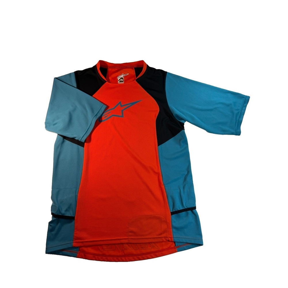 Alpinestars Drop Enduro MTB Jersey XL Orange Blue Short Sleeve Cycling MX BMX